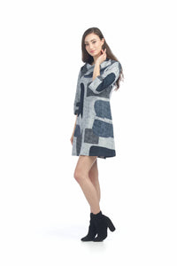 Papillon - Color Blocked Dress With Fold Over Collar