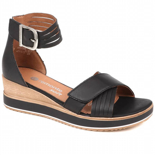 Remonte - Women's Leather Wedge Sandals