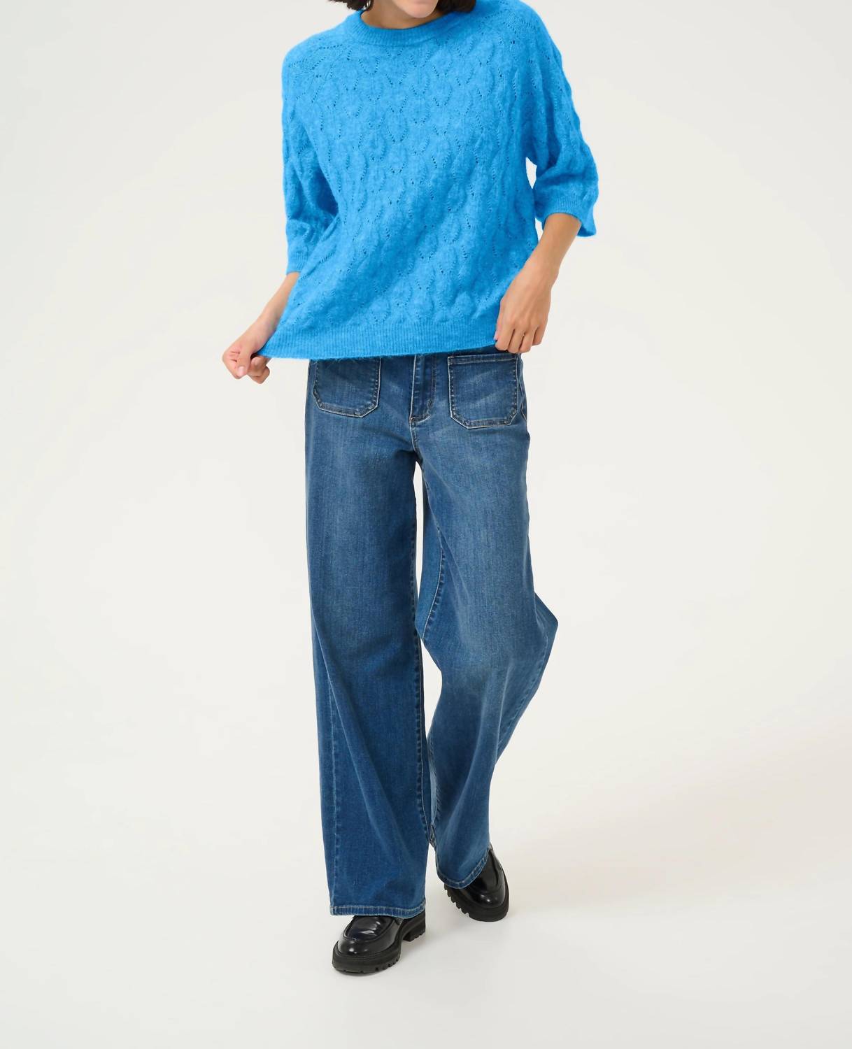 Kaffe - Malene Half Sleeve Round Neck Pullover Sweater