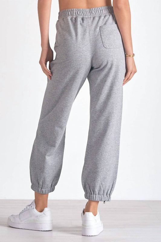 Elan - Heather Jogger with Zipper Detail