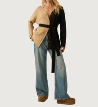 PROMESA TAYLOR BELTED CARDIGAN in beige - women's cardigan - view 4