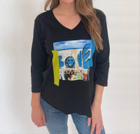 Suzi Roher - Val 3/4 Sleeve V-neck Tee