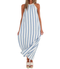 She + Sky - Women's By The Bay Halter Neck Maxi Dress