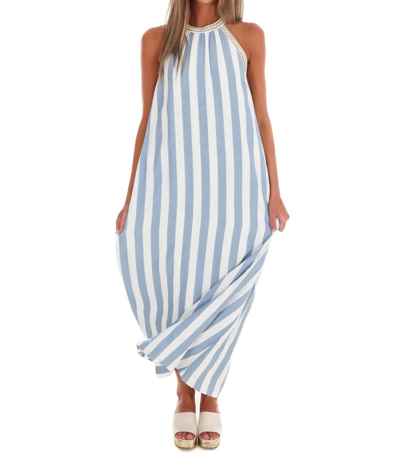She + Sky - Women's By The Bay Halter Neck Maxi Dress