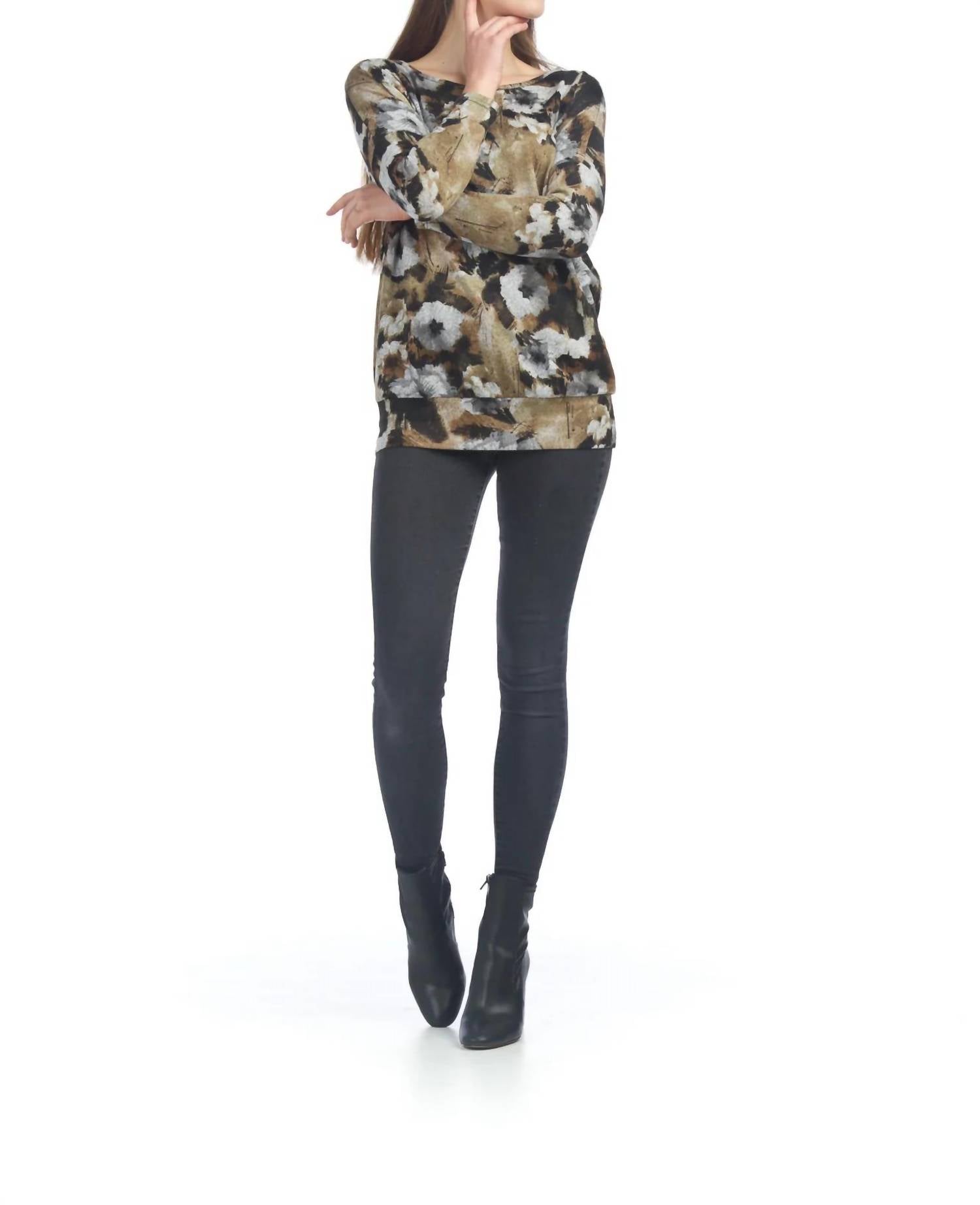 Papillon - Watercolor Oversized Banded Bottom Sweater