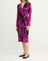 Joseph Ribkoff - Paisley Print Faux Wrap Sheath Dress