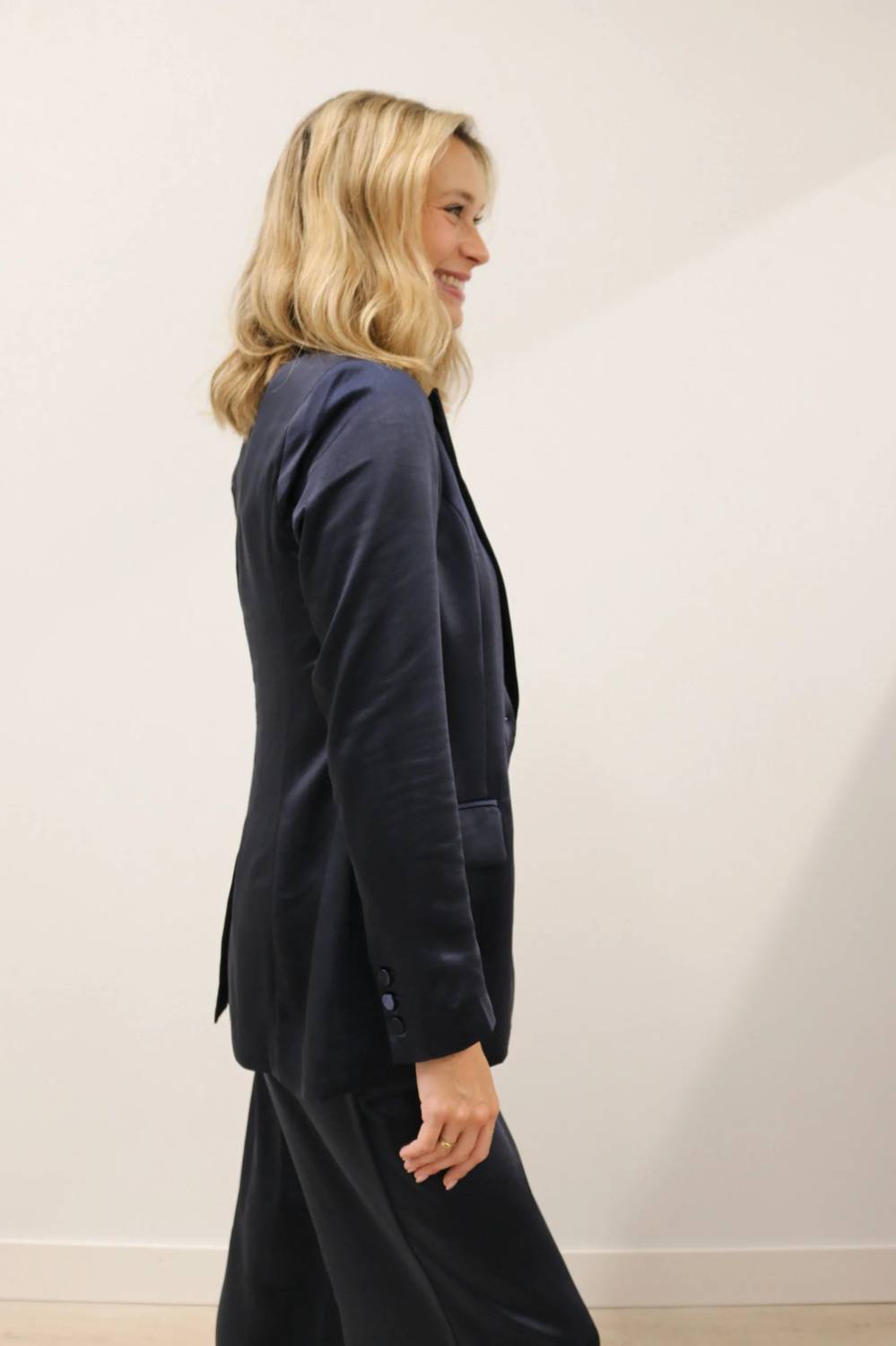 Skies Are Blue - Icon Long Sleeve Brushed Satin Blazer