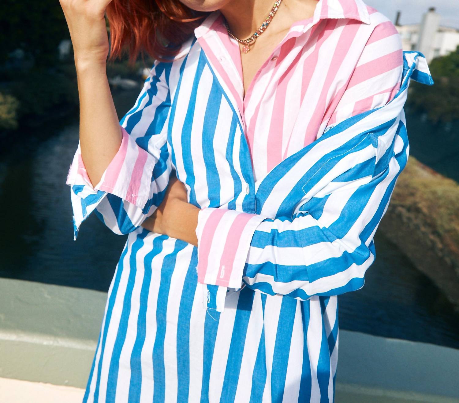 Sundry - Candy Striped Button Down Shirt