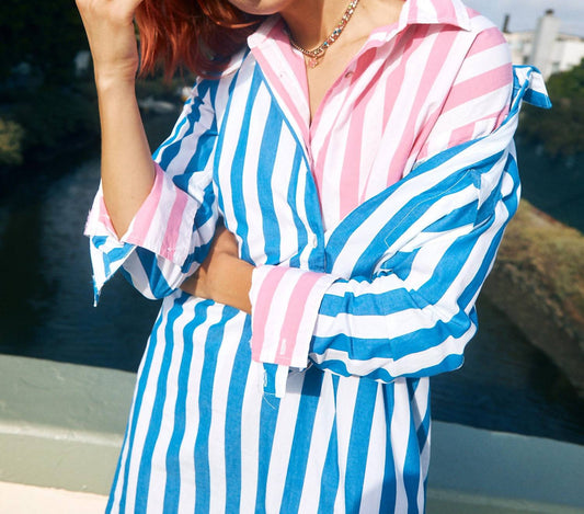 Sundry - Candy Striped Button Down Shirt