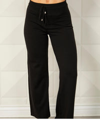 Angel Apparel Drawstring Lounge Pant in black - women's pants