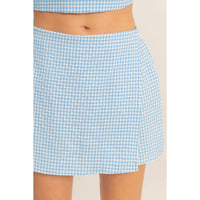 HYFVE Gingham Checkered Sleeveless Top And Skort Set in blue - women's sleepwear - view 5
