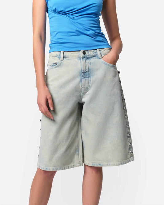 Apparis - Button Faded Denim Bermuda Shorts