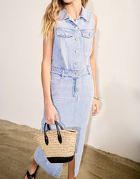 English Factory - Sleeveless Maxi Denim Dress