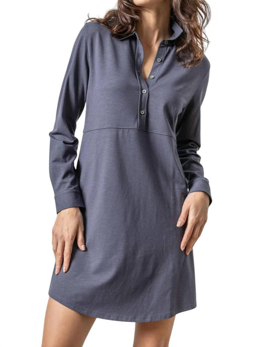 Lilla P - Long Sleeve Seamed Shirt Dress