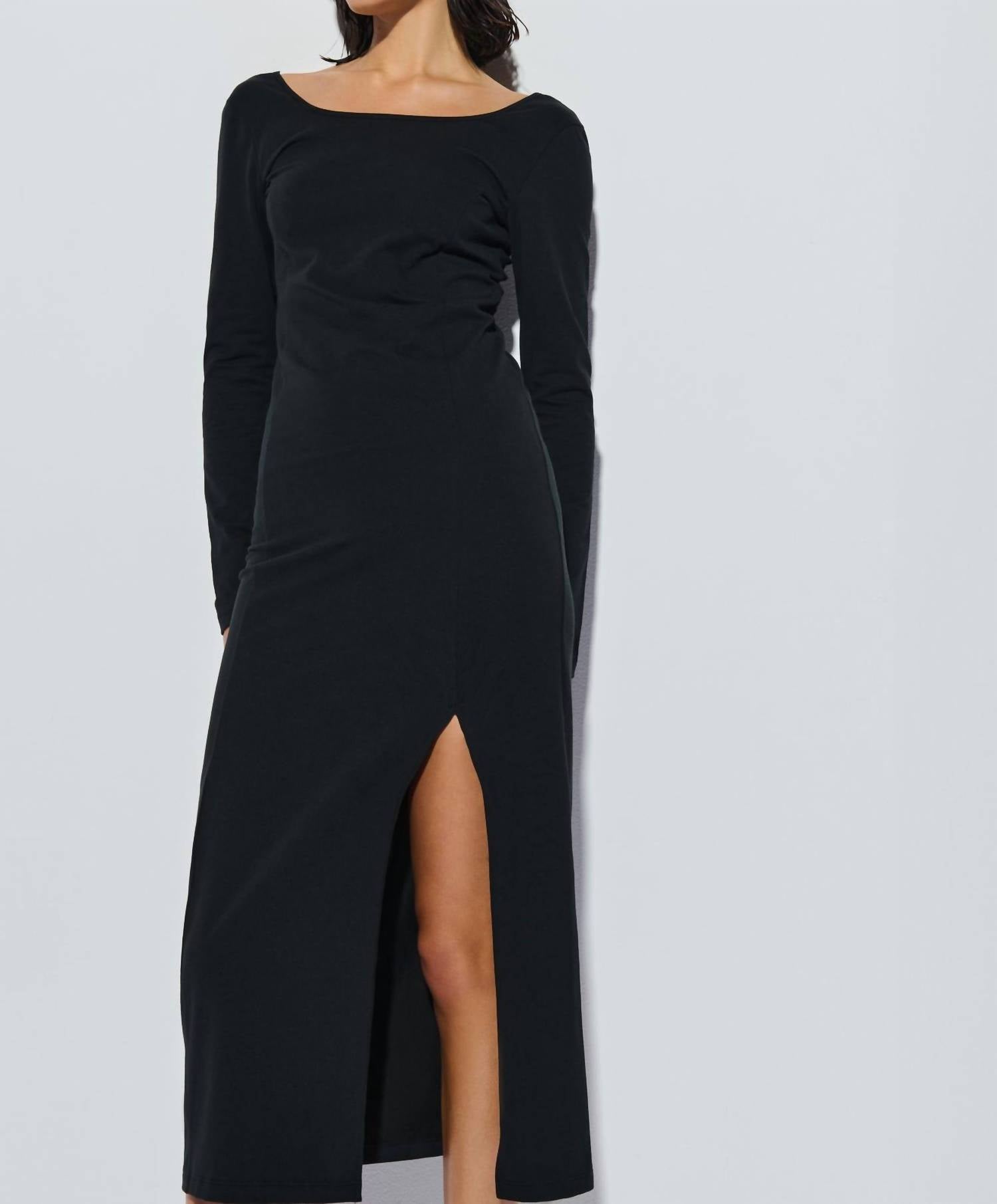 Nation LTD Alma Column Dress in jet black - women's dress