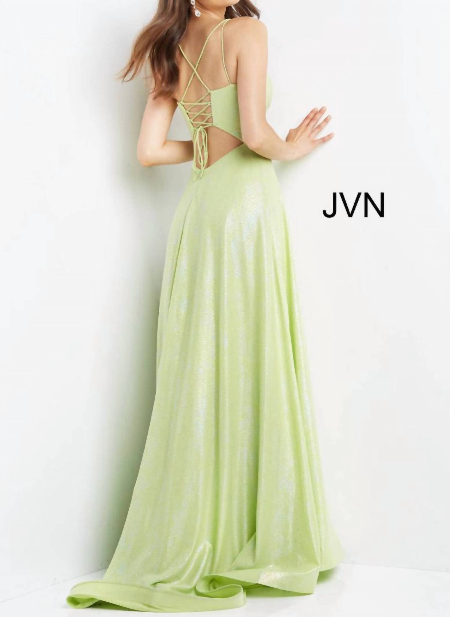 Jovani - Double Strap Shimmer Gown