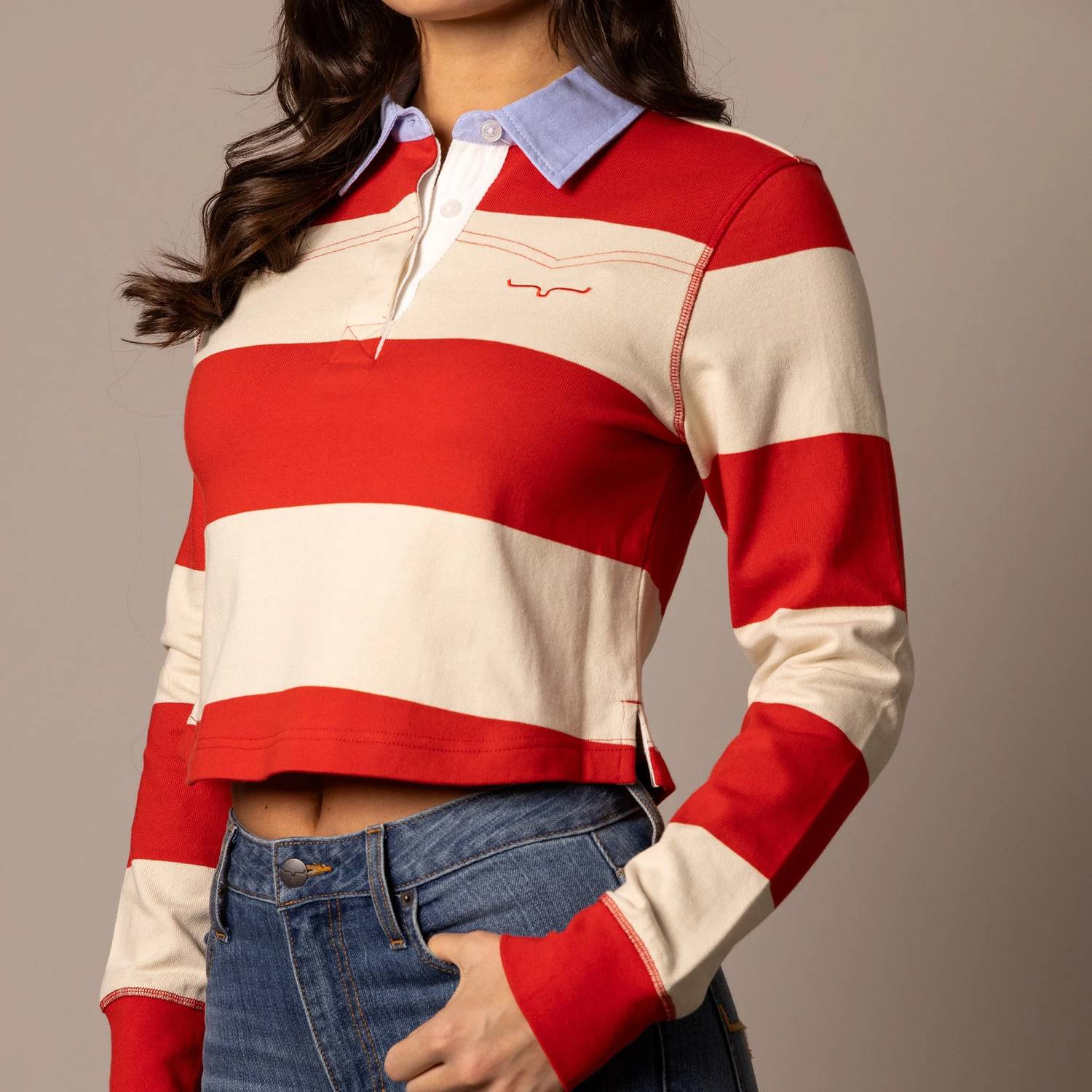 Kimes Ranch - Jamila Crop Polo Shirt
