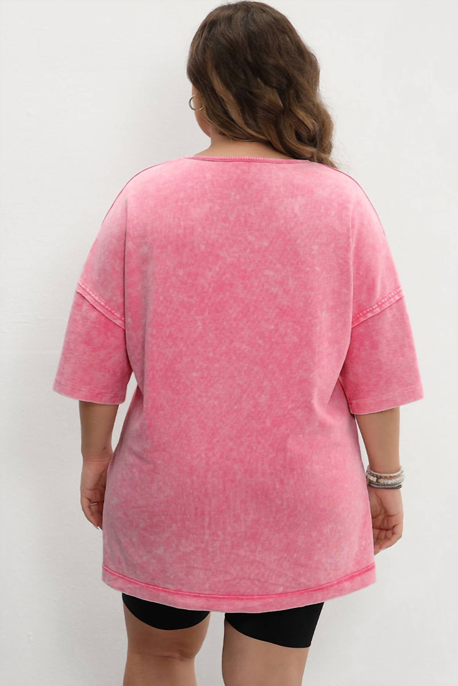 Kentce Fashion - Solid Drop Sleeve Washed Tee