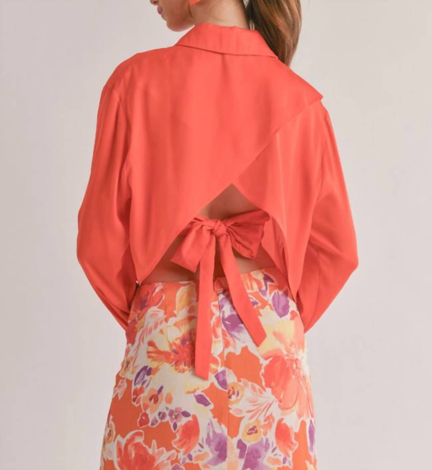 Sage The Label - Dream Skies Tieback Back Crop Shirt