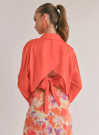 Sage The Label - Dream Skies Tieback Back Crop Shirt