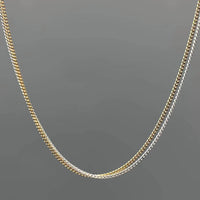 Something Silver - Women's Two Tone Tiny Curb Double Strand Necklace