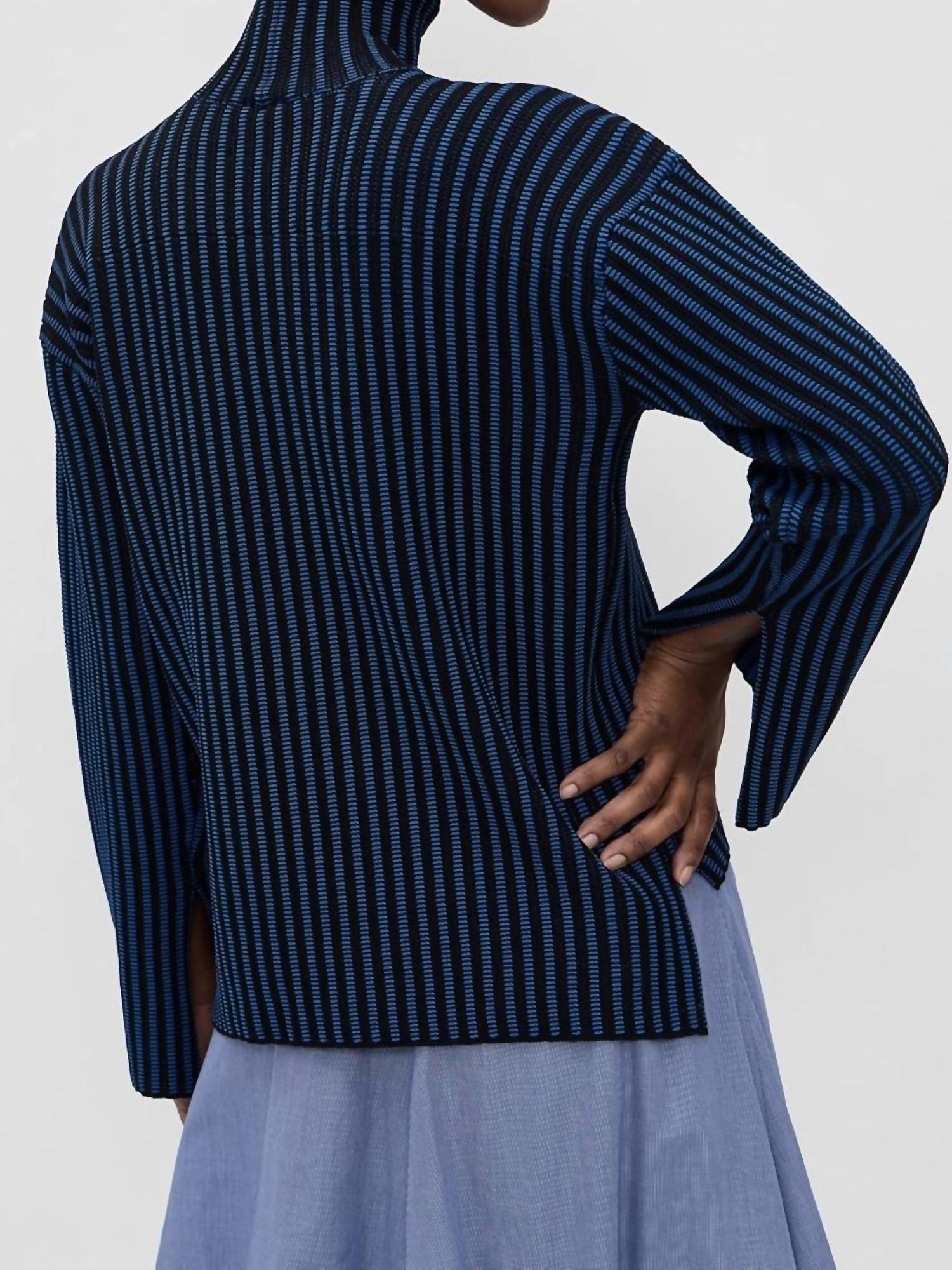 Proenza Schouler White Label Elysia Ladder Stripe Knit Sweater in blue black - women's sweater - view 4