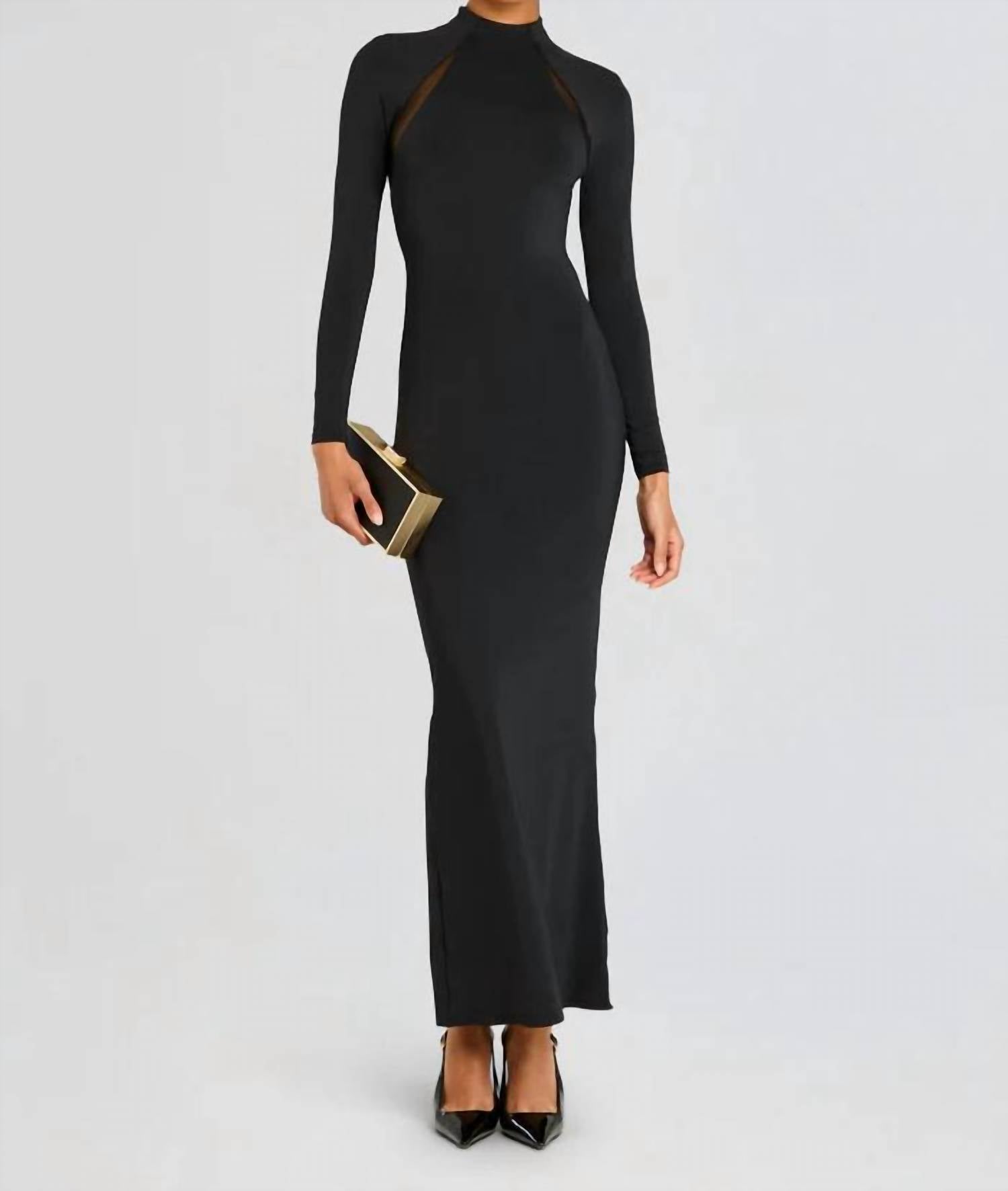 Ser.O.Ya - Krystal Maxi Dress With Mesh Paneling