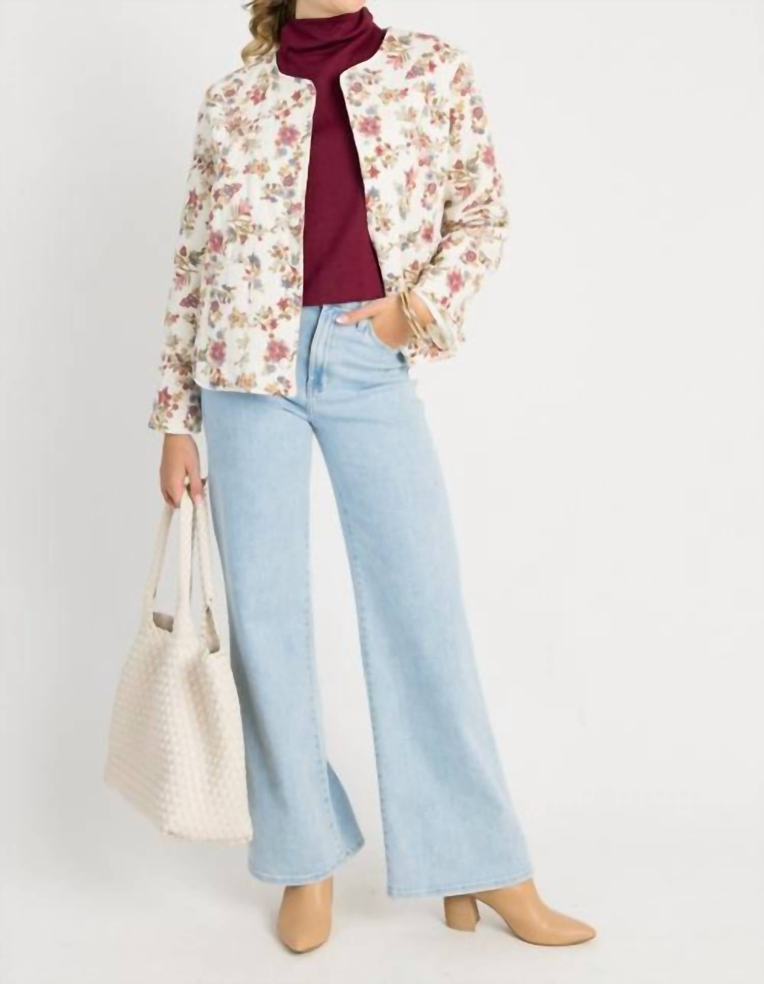 Skies Are Blue - Floral Quilted Jacket