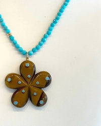 Knotty Bling - Women's Poppy Necklace With Tiger Eye Flower
