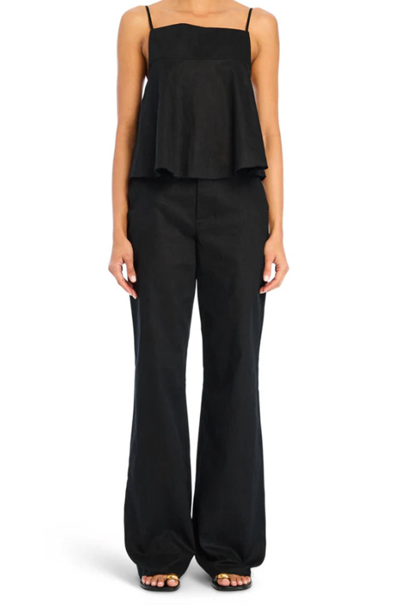 SER.O.YA Leann Linen Pant in black - women's pants