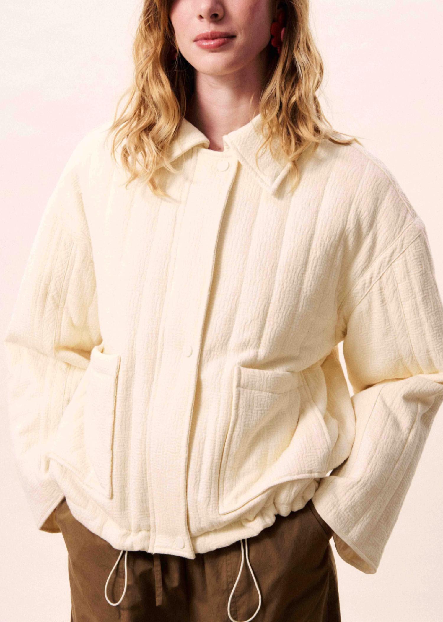 FRNCH Niara Quilted Jacket in creme - women's jacket