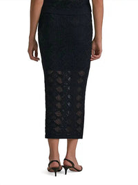 Favorite Daughter Courtside Midi Skirt in navy - women's skirt - detail view