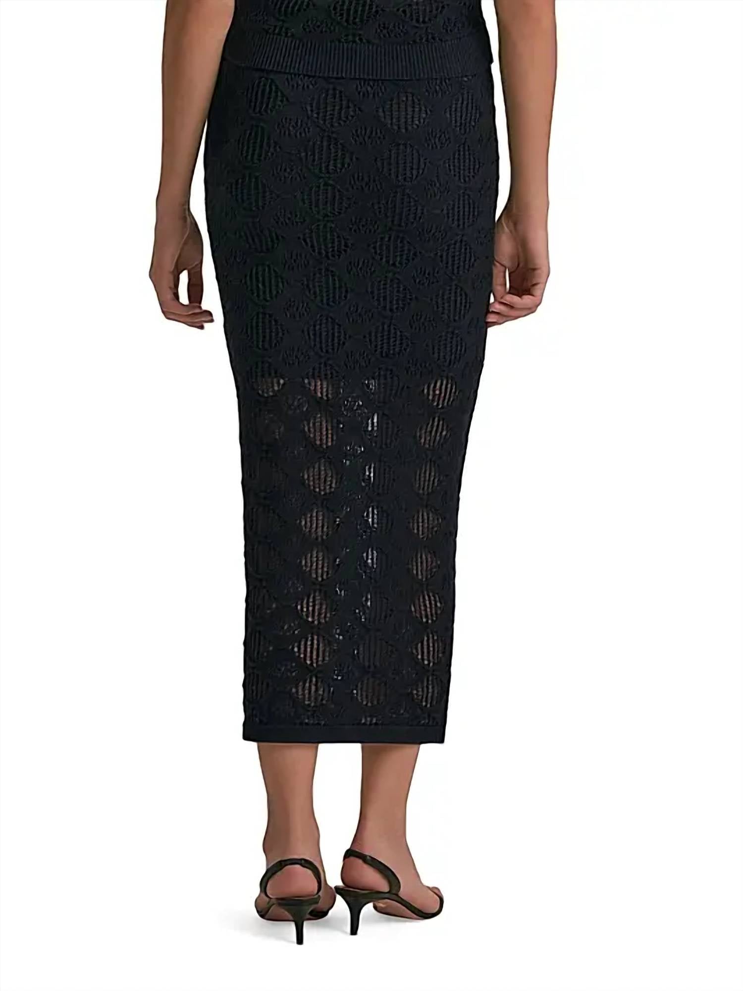 Favorite Daughter Courtside Midi Skirt in navy - women's skirt - detail view
