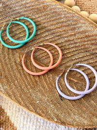 White Label - Women's Matte Pastel Hoop Earrings
