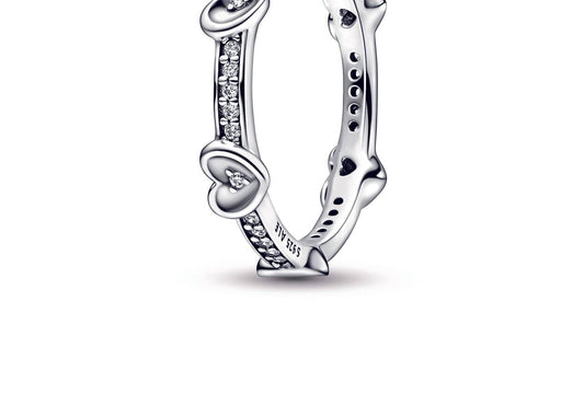 Pandora - Women's Radiant Sparkling Hearts Ring