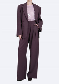 Nonchalant Label Monroe High-waisted Trouser Pant in plum - women's pants