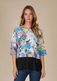 Inoah - Color Splash Waffle Knit Top