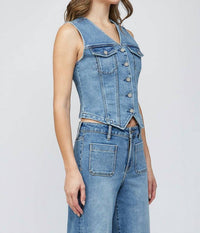 Hidden - Fitted Denim Vest
