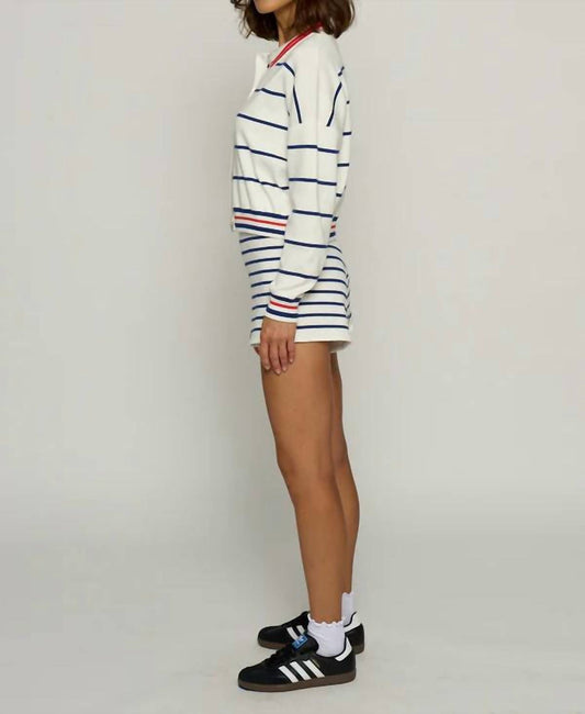 Central Park West - Nautical Stripe Long Sleeves Polo