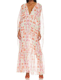 Misa Los Angeles Graziella Dress in cora flora - women's dress - detail view