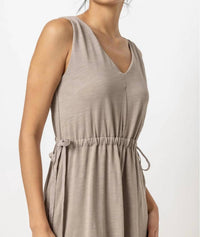 Lilla P - Women's Drawcord Waist Maxi Dress