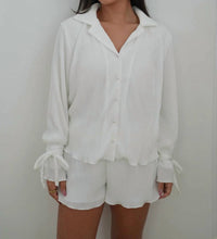 Waverles - Sloane Pleated Tie Top And Shorts Set