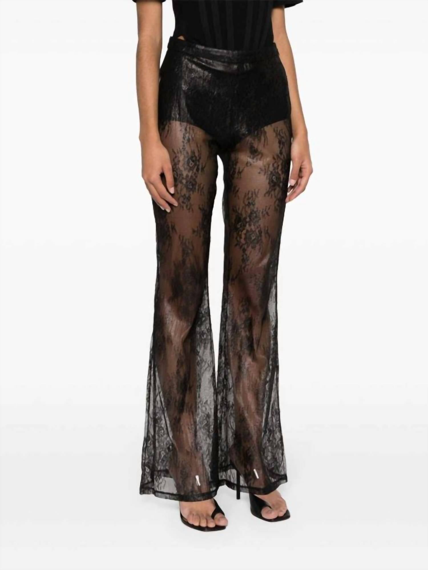 Pinko - Lace Flare Floral Trouser