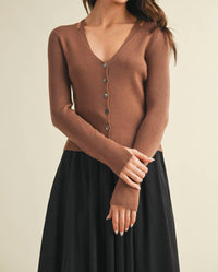 Mustard Seed - Laura Layered Cut Out Cardigan