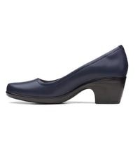 Clarks Women's Emily Belle Pump in navy leather - women's heels - alternate view