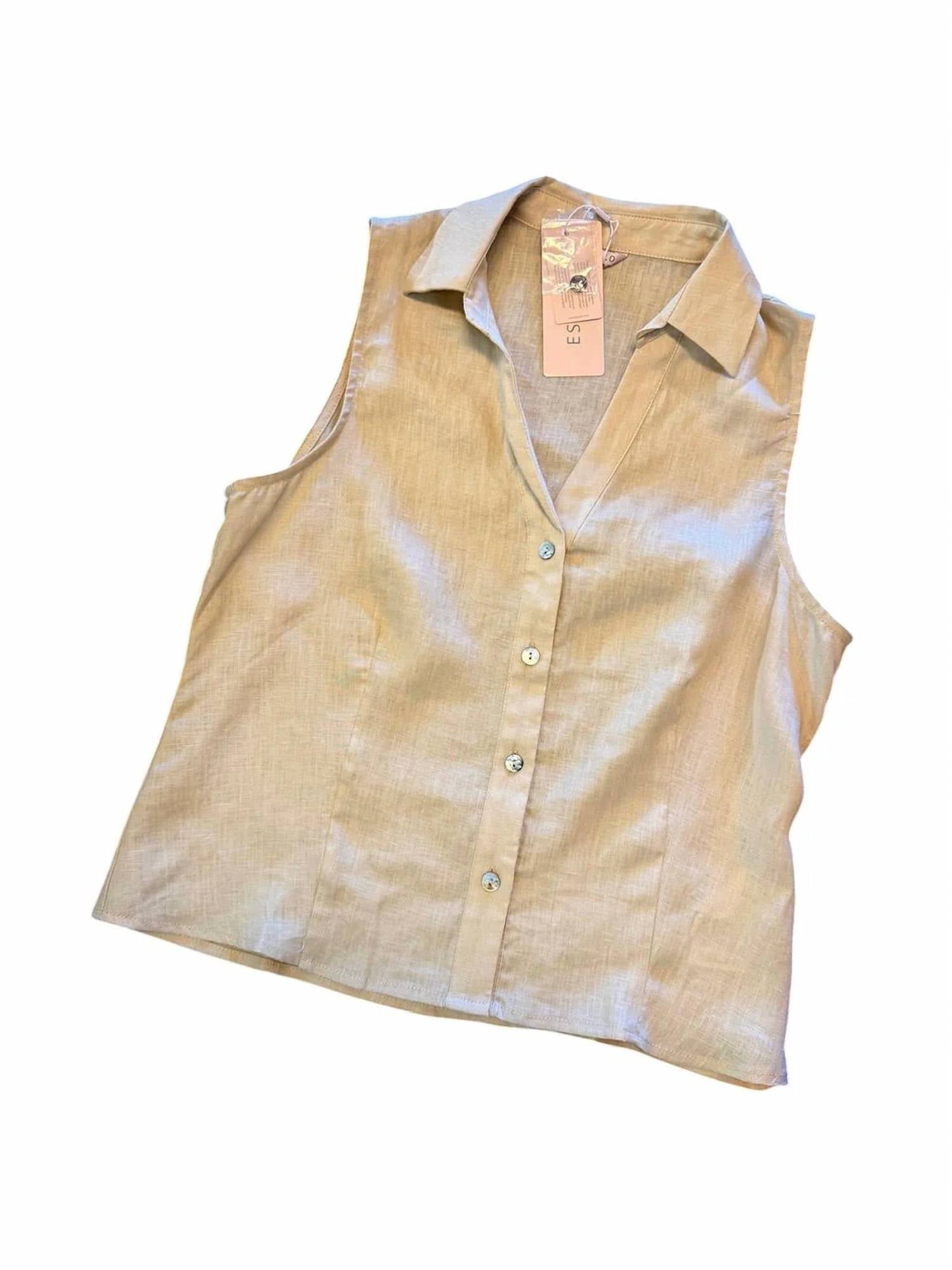 Esqualo - Sleeveless Linen Blouse