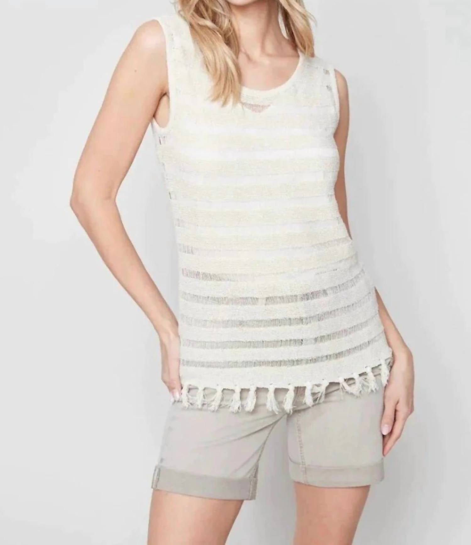 CHARLIE B Bouclé Yarn Cami in natural - women's shirt - detail view