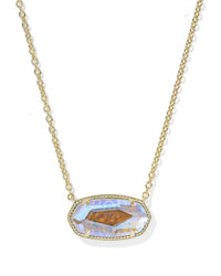 Kendra Scott Women's Elisa Statement Short Pendant Necklace in gold dichroic glass - women's jewelry