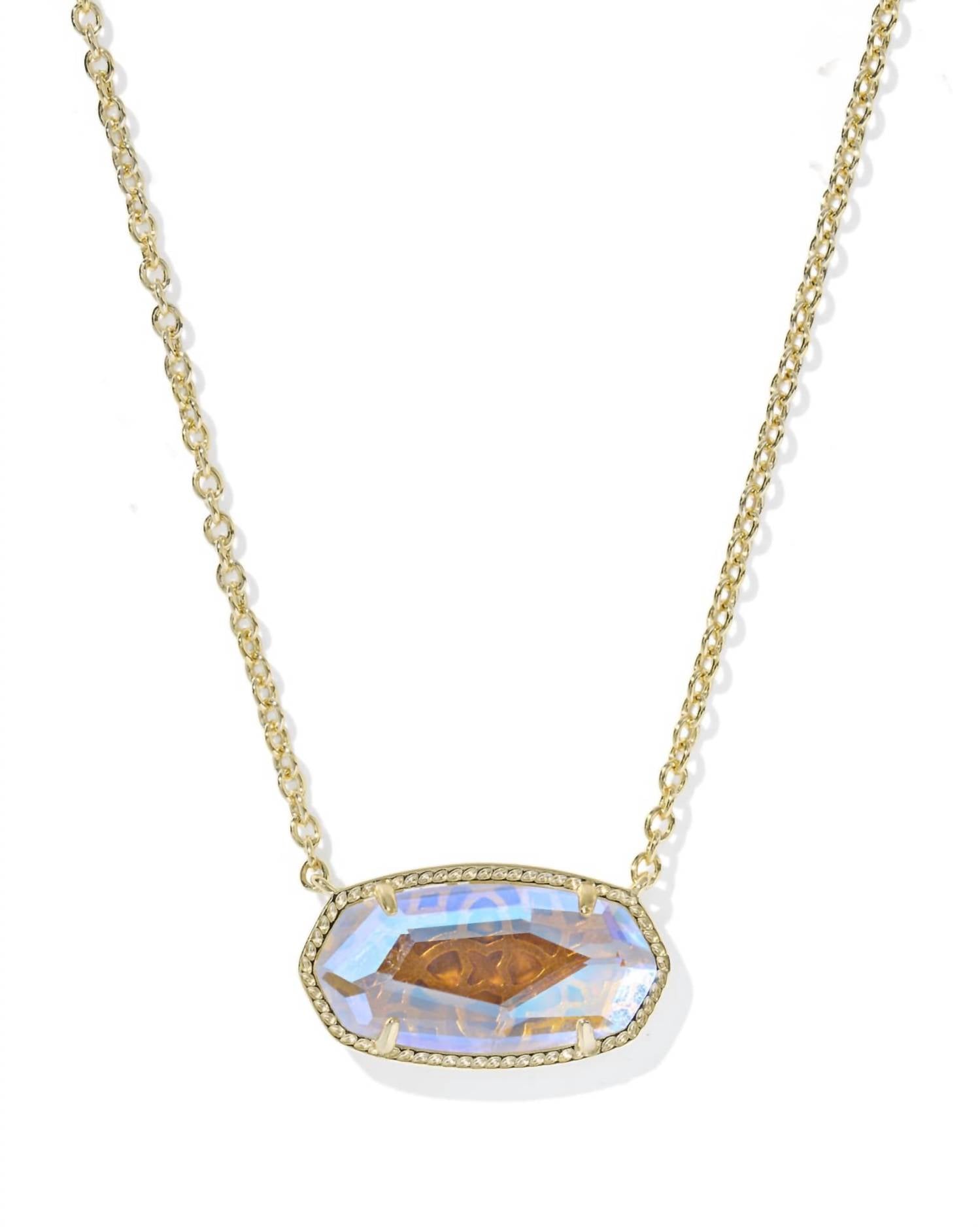 Kendra Scott Women's Elisa Statement Short Pendant Necklace in gold dichroic glass - women's jewelry