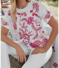 Johnny Was - CASSIA RAW DETAIL SWING TEE